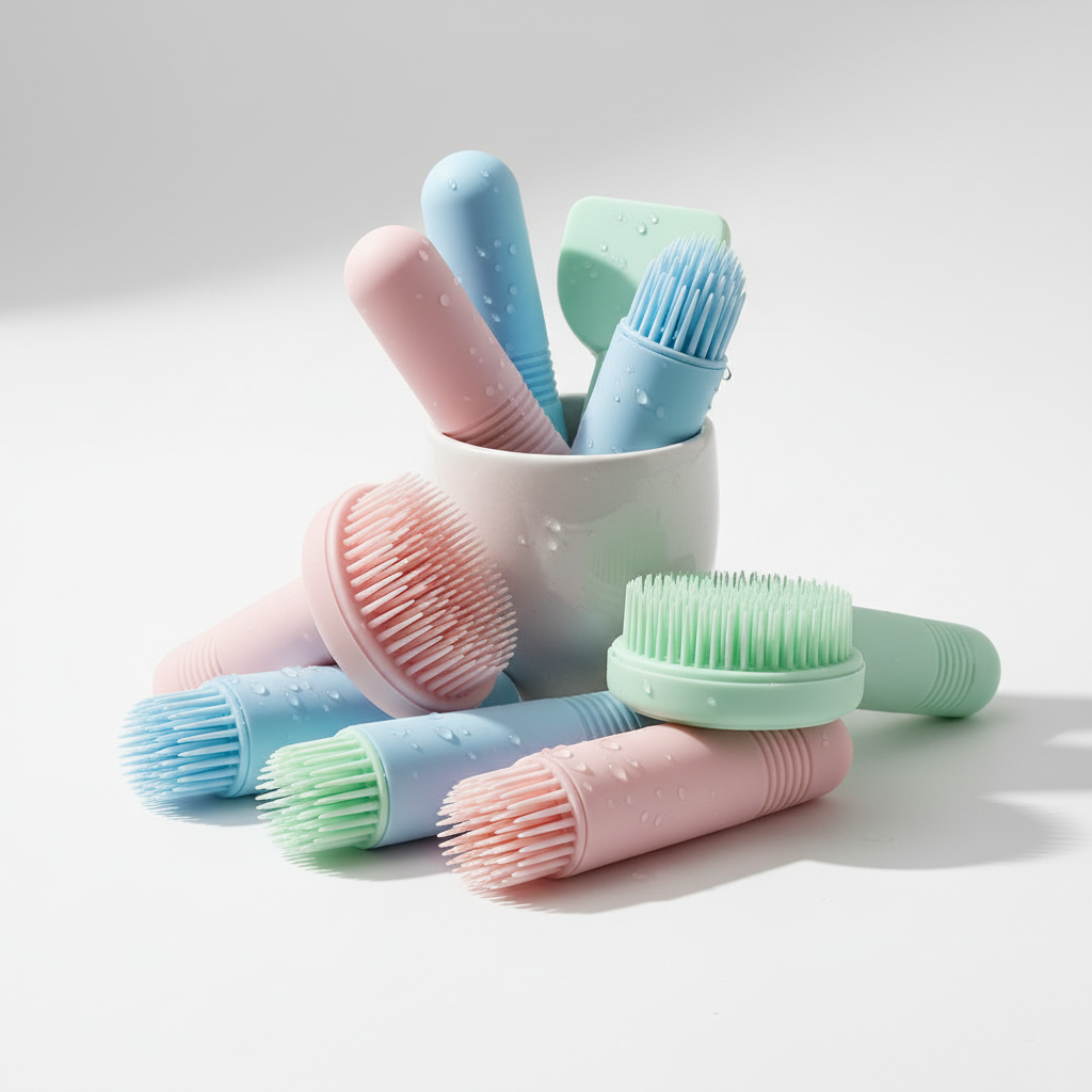 Brosses silicone couleurs pastel